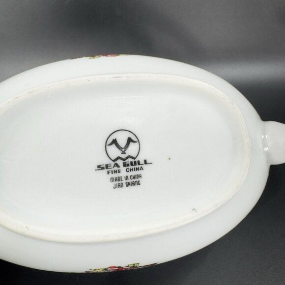 Sea Gull Fine China Jian Shiang Christmas Tree Gravy Boat Saucer Boat Porcelain - Picture 4 of 14